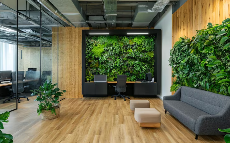 Wie Pflanzenwände innen Ihr Büro moderner und einladender gestalten